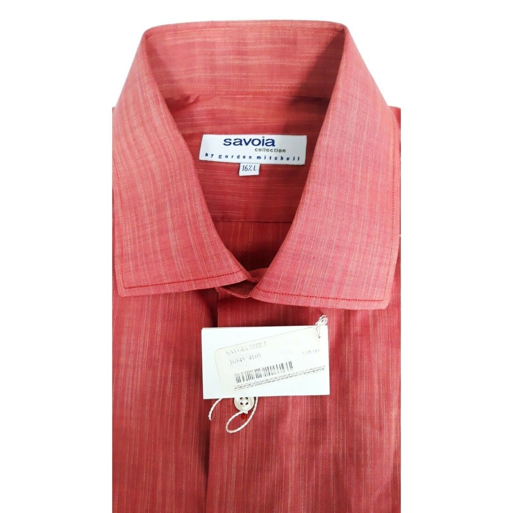 Savoia by Gordon Mitchell mens long sleeve button front shirt Size L 16 1/2 NEW - Picture 4 of 4